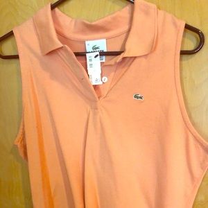 Peach Lacoste Tank Polo size 46 (L-XL) NWT